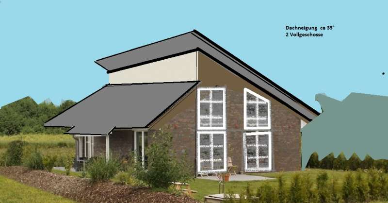 BAU.DE / BAU-Forum: 1. Bild zu Antwort "nochmal ..." auf die Frage "Wunsch eingeschossig - aber Bebauungsplan 2-geschossig m 45 °Dach!" im BAU-Forum "Architekt / Architektur" BAU.DE / BAU-Forum: 1. Bild zu Antwort "nochmal ..." auf die Frage "Wunsch eingeschossig - aber Bebauungsplan 2-geschossig m 45 °Dach!" im BAU-Forum "Architekt / Architektur"