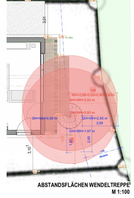 Bild zum BAU-Forumsbeitrag: Abstandsflächenberechnung Treppe/Wendeltreppe im Forum Architekt / Architektur