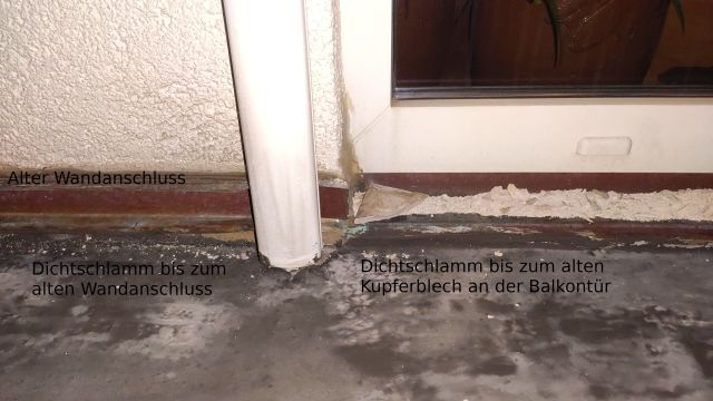 BAU.DE / BAU-Forum: 1. Bild zu Antwort "Balkonabdichtung: Wandanschluss & Türanschluss – Bildbewertung" auf die Frage "Balkonsanierung: Gefälle Pflicht? Wasserrückstau, Normen & Rechte in Mecklenburg-Vorpommern?" im BAU-Forum "Balkon und Terrasse" BAU.DE / BAU-Forum: 1. Bild zu Antwort "Balkonabdichtung: Wandanschluss & Türanschluss – Bildbewertung" auf die Frage "Balkonsanierung: Gefälle Pflicht? Wasserrückstau, Normen & Rechte in Mecklenburg-Vorpommern?" im BAU-Forum "Balkon und Terrasse"