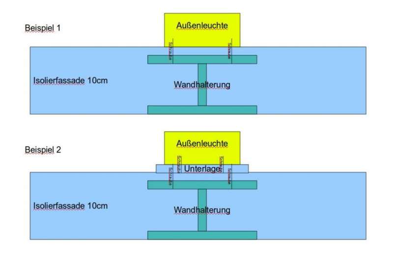 BAU.DE / BAU-Forum: 1. Bild zu Frage "Außenleuchte anbringen auf Isolierfassade: Montage, Material & Tipps für sicheren Halt" im BAU-Forum "Beleuchtung: Lampen und Leuchten" BAU.DE / BAU-Forum: 1. Bild zu Frage "Außenleuchte anbringen auf Isolierfassade: Montage, Material & Tipps für sicheren Halt" im BAU-Forum "Beleuchtung: Lampen und Leuchten"