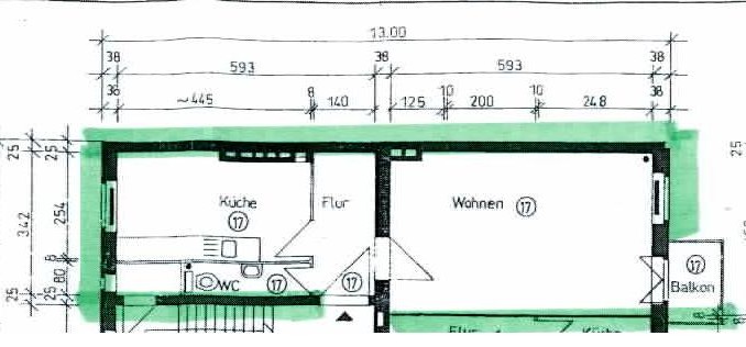 BAU.DE / BAU-Forum: 1. Bild zu Frage "Grundrissoptimierung 1-Zimmer-Wohnung (39m²): Schlauchbad & Küche clever planen?" im BAU-Forum "Grundriss-Diskussionen" BAU.DE / BAU-Forum: 1. Bild zu Frage "Grundrissoptimierung 1-Zimmer-Wohnung (39m²): Schlauchbad & Küche clever planen?" im BAU-Forum "Grundriss-Diskussionen"