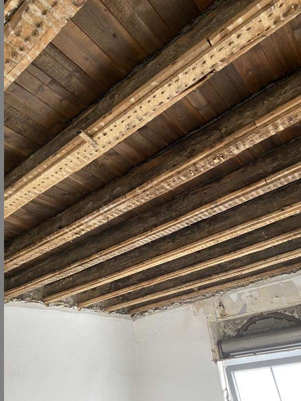 BAU.DE / BAU-Forum: 1. Bild zu Frage "Holzbalkendecke knarrt trotz Laminat: Ursachen, Lösungen & Kosten für Sanierung?" im BAU-Forum "Holzschutz, Holzschäden, Holzsanierung" BAU.DE / BAU-Forum: 1. Bild zu Frage "Holzbalkendecke knarrt trotz Laminat: Ursachen, Lösungen & Kosten für Sanierung?" im BAU-Forum "Holzschutz, Holzschäden, Holzsanierung"