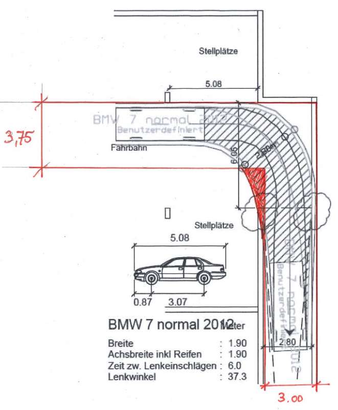 BAU.DE / BAU-Forum: 1. Bild zu Antwort "Nein - eure Skizze zeugt von totaler Ahnungslosigkeit" auf die Frage "Fahrradius PKW Einfahrt / 90 Grad Kurve" im BAU-Forum "Bauplanung / Baugenehmigung" BAU.DE / BAU-Forum: 1. Bild zu Antwort "Nein - eure Skizze zeugt von totaler Ahnungslosigkeit" auf die Frage "Fahrradius PKW Einfahrt / 90 Grad Kurve" im BAU-Forum "Bauplanung / Baugenehmigung"