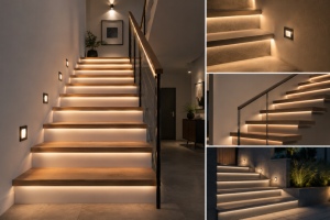 Moderne Treppenbeleuchtung: Sicherheit, Komfort und Design mit automatischer LED-Steuerung Moderne Treppenbeleuchtung: Sicherheit, Komfort und Design mit automatischer LED-Steuerung