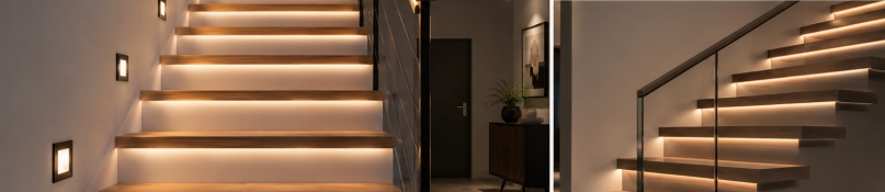 Moderne Treppenbeleuchtung: Sicherheit, Komfort und Design mit automatischer LED-Steuerung Moderne Treppenbeleuchtung: Sicherheit, Komfort und Design mit automatischer LED-Steuerung