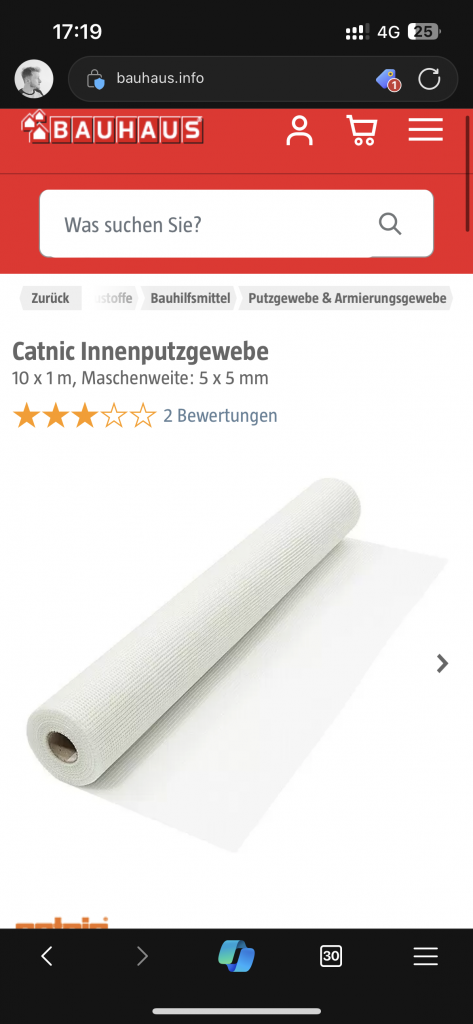 BAU.DE / BAU-Forum: 1. Bild zu Frage "Armierungsgewebe in Rotband Flächenspachtel: Sinn, Anwendung & Alternativen für Altbau?" im BAU-Forum "Innenwände" BAU.DE / BAU-Forum: 1. Bild zu Frage "Armierungsgewebe in Rotband Flächenspachtel: Sinn, Anwendung & Alternativen für Altbau?" im BAU-Forum "Innenwände"