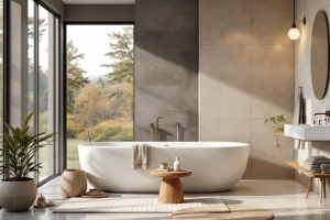 Die besten Tipps für die Planung einer freistehenden Badewanne im Badezimmer - Bild: BauKI / BAU.DE Die besten Tipps für die Planung einer freistehenden Badewanne im Badezimmer - Bild: BauKI / BAU.DE