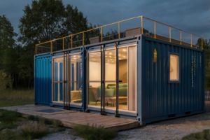 Eine Container-Wohnung ist ein aus einem oder mehreren Seecontainern bestehendes Wohngebäude, das vollständig für den Wohngebrauch umgebaut wurde. Eine Container-Wohnung ist ein aus einem oder mehreren Seecontainern bestehendes Wohngebäude, das vollständig für den Wohngebrauch umgebaut wurde.