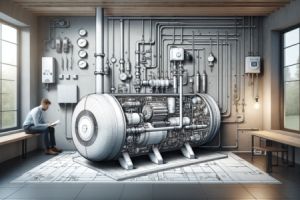 Eine Wasserwärmepumpe nutzt Grund- oder Oberflächenwasser als Wärmequelle, um Gebäude zu heizen oder Warmwasser zu erzeugen. Eine Wasserwärmepumpe nutzt Grund- oder Oberflächenwasser als Wärmequelle, um Gebäude zu heizen oder Warmwasser zu erzeugen.